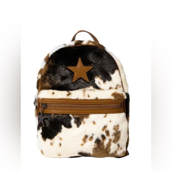 Jeffree Star Faux Fur Cow ? Print Mini Backpack Textured
